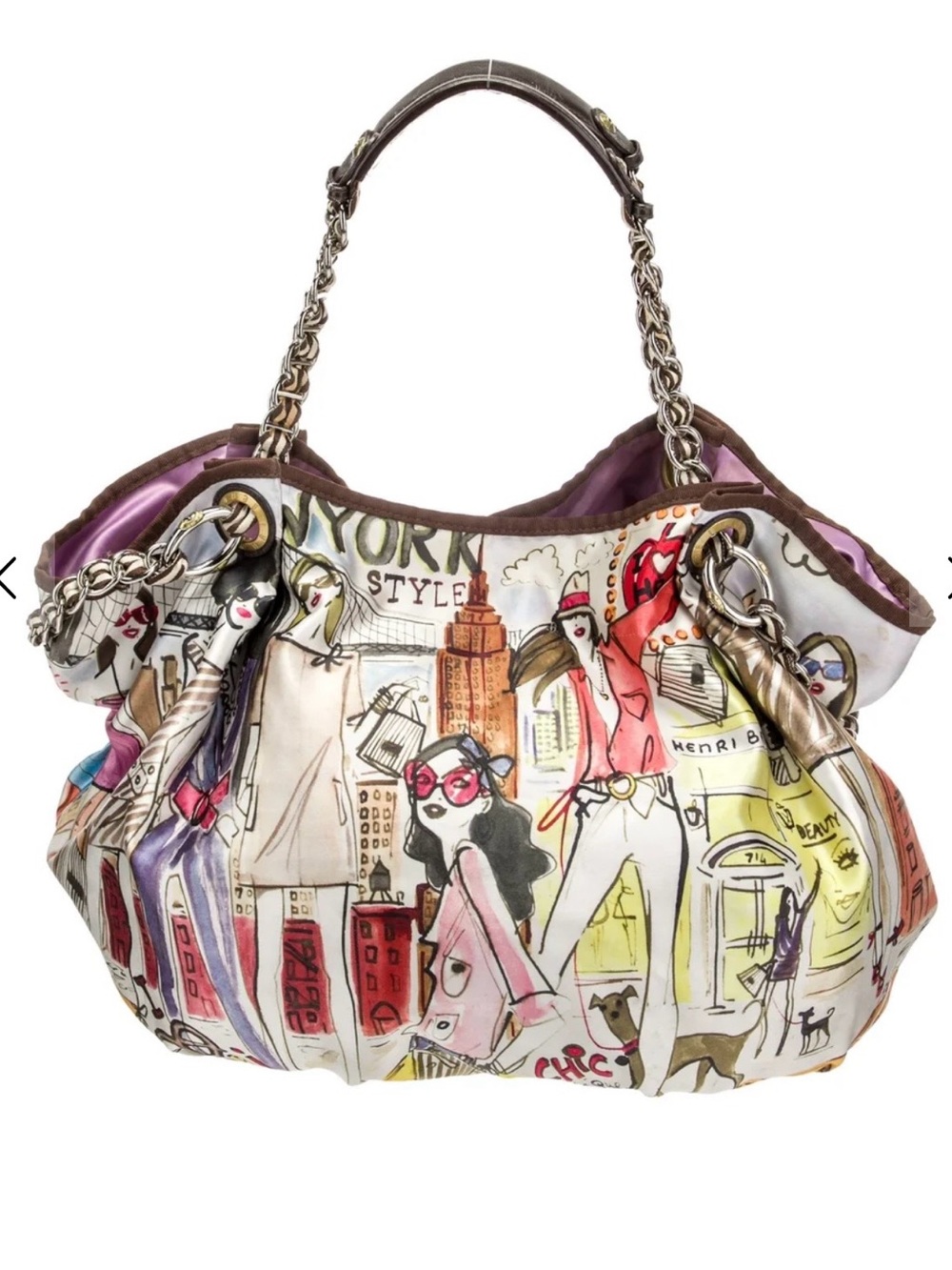 Rare henri bendel Multicolor Illustrated Cityscape Shoulder Bag - Picture 3 of 7